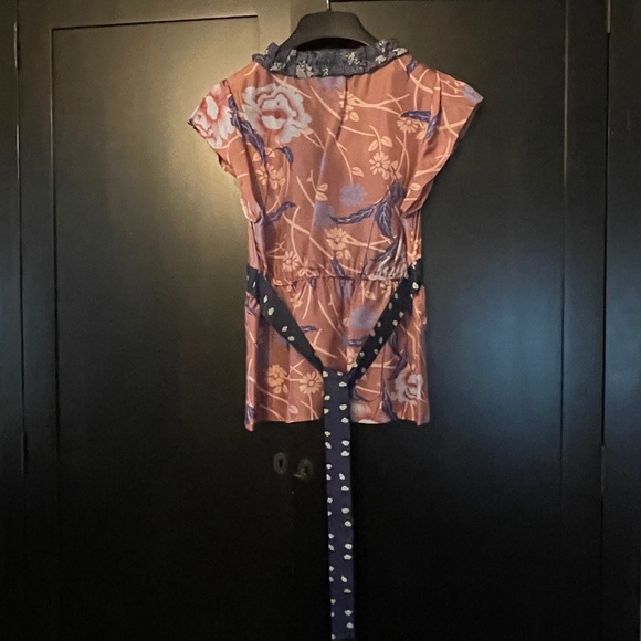 Vintage Anthropologie Odille Silk Tie-Back Shirt - Picture 4 of 4